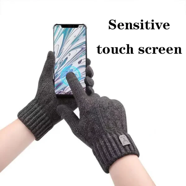 Winter Gloves Warm Knitted Touch Screen Gloves with Elastic Windproof Cuff Winter Outdoor Riding Sport Cold Proof Mittens Gloves - Image 4