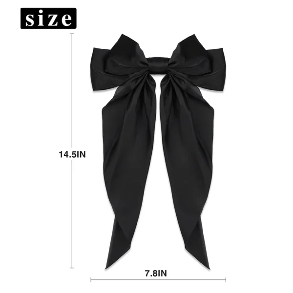 2Pcs/Set Elegant Bow Ribbon Hair Clip Women Fashion Solid Bowknot Satin Hairpin Barrettes Girls Ponytail Clip Hair Accessories - Image 6