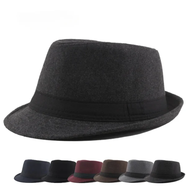 Autumn and Winter Woolen Top Hats, Jazz Hats, Men's and Women's British Retro Casual Stage Hats