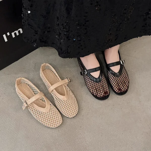 Summer Luxury brands MS Hollow Sandals Women Flats Shallow New Beach Shoes Comfort Retro Female Flat shoes - Image 2