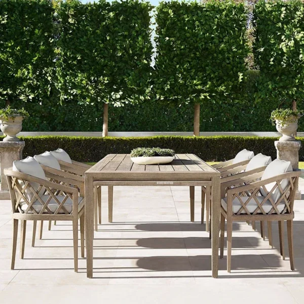 Outdoor Table and Chair Luxury Solid Wood Garden Furniture Sets Open-air Patio Dining Chair Leisure Home Villa Outdoor Furniture - Image 3