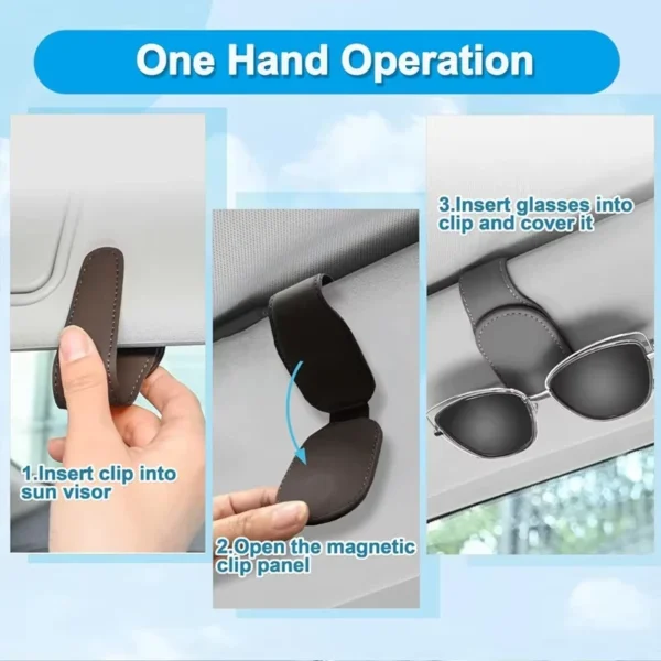 Universal Car Auto Sun Visor Glasses Box Sunglasses Clip Card Ticket Holder Stand Fastener Pen Case Eyeglasses Car Accessories - Image 4