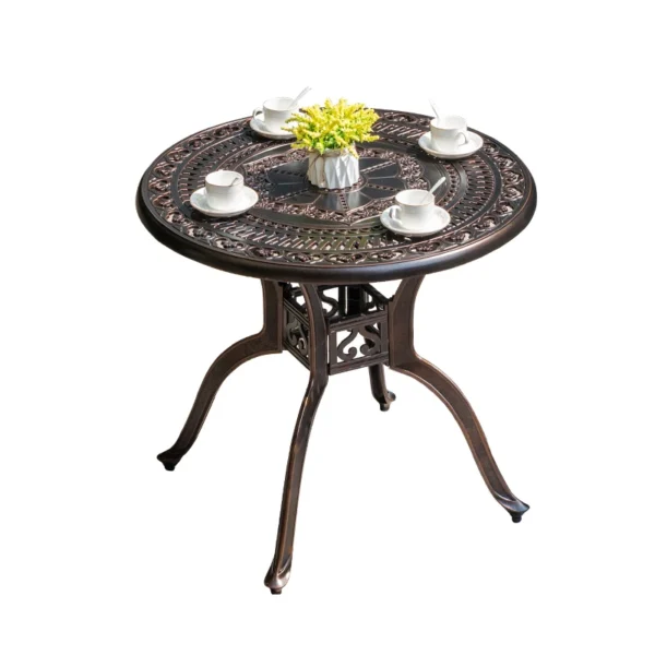 2024 Newest Outdoor Patio Dining square table Chairs Metal cast aluminium Round Table Furniture for Garden Yard - Image 4