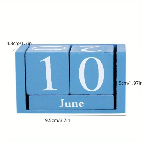 1Pcs Cute Vintage Desktop Wooden Letters Calendar Cube Block Home Decoration Accessories Prop Letter Wooden Calendar - Image 2