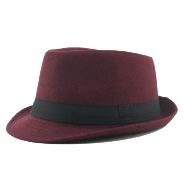 Autumn and Winter Woolen Top Hats, Jazz Hats, Men's and Women's British Retro Casual Stage Hats - Image 2