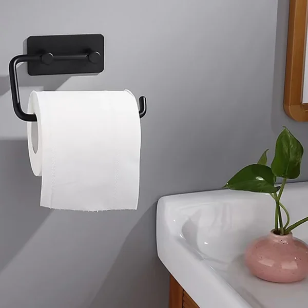 White Plastic Tissue Holder Hook Bathroom Toilet Free Punching Roll Paper Holder Toilet Wall Mounted Tissue Holder Home Essentia - Image 6