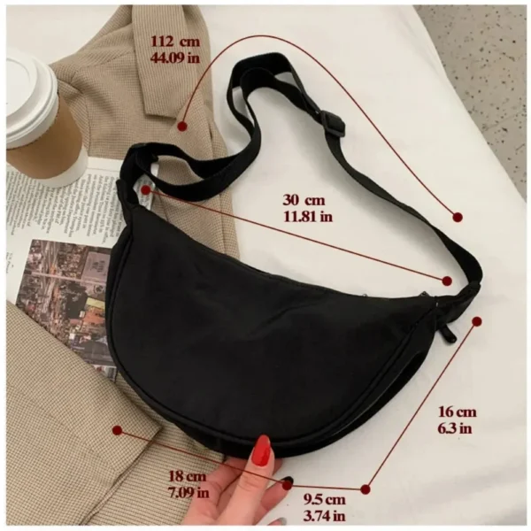 Women Shoulder Bags Solid Color Nylon Dumpling Messenger Bag 2023 New Trendy Lightweight Large Capacity Underarm Bag - Image 4