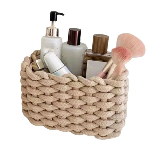 Rustic Retro Desktop Storage Basket Makeup Brush Desktop Sundries Organizer for Home Bathroom Accessories - Image 5