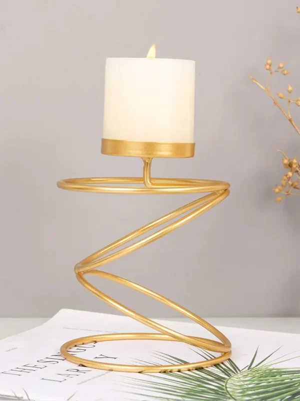 Ins Luxury Style Metal Candle Holders Simple Golden Wedding Decoration Bar Party Living Room Decor Home Decor Candlestick - Image 5