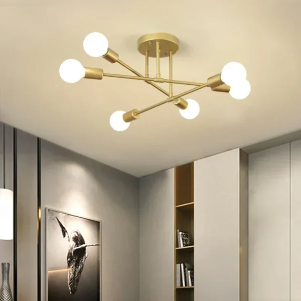 Modern LED Ceiling Light Chandelier for Bedroom Living Dining Room Minimalist Black White Golden Home Decor Lighting Fixture - Image 2