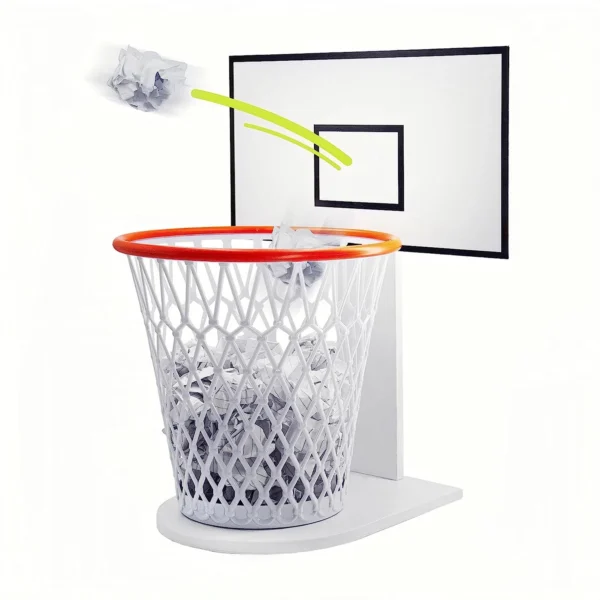 Creative Basketball Trash Can Holder Basketball Rack Storage Basket for Adults Great Birthday Gift Idea Without Trash Can