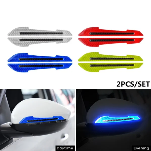 Car Wheel Hub Reflective Stripes Door Handle Safety Warning Sticker Car Rear Warning Tape Automobile Sticker Exterior Accessorie - Image 4