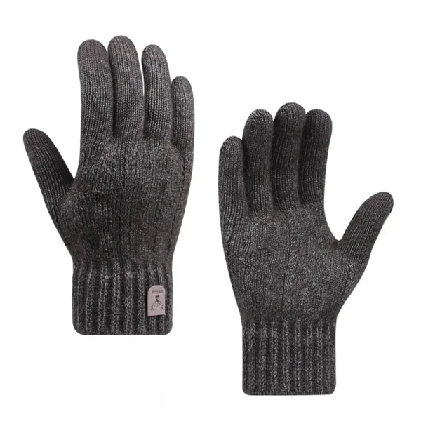 2023 new men's warm gloves winter touch screen plus fleece gloves cold warm wool knitted gloves - Image 5