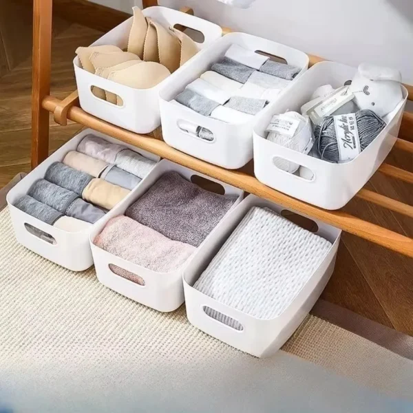 Household drawer kitchen desktop plastic storage box cosmetics groceries snacks storage basket - Image 2