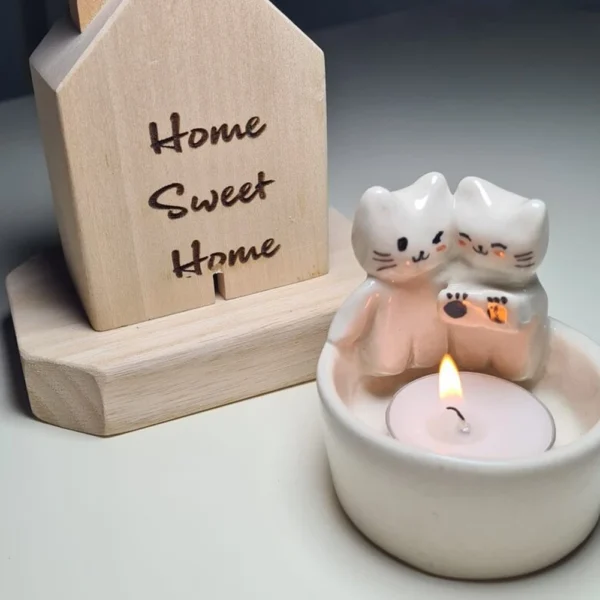 Cute Kitten Candle Holder Cat/Dog/Rabbit/Fox Candle Holder Funny Creative Lovely Scented Heat Resistant Crafts Home Decoration - Image 2