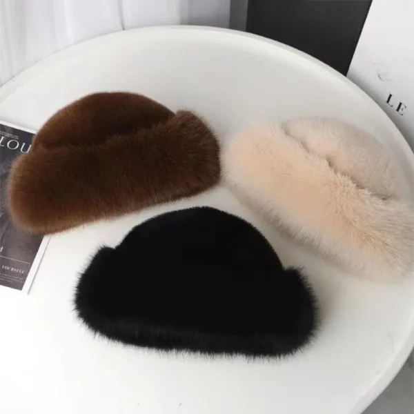 New Fluffy Fur Bucket Hat For Women Plush Fisherman Hat Warm Women's Winter Hat Thicken Cold Snowy Day Panama Cap Chrismas Gifts - Image 4