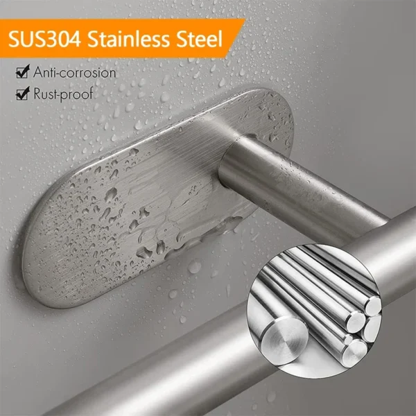 No Drilling Toilet Paper Holder SUS304 Stainless Steel Self Adhesive Wall Mount Tissue Towel Roll Dispenser for Bathroom Kitchen - Image 3