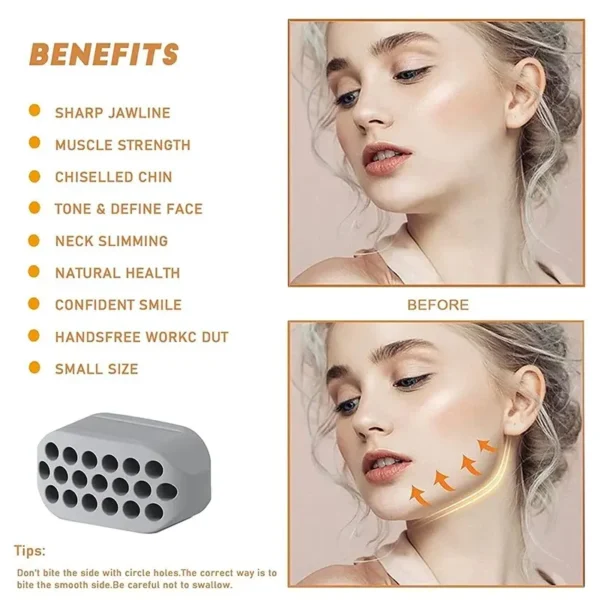 2PCS Silicone Jaw Exerciser Facial Toner & Jawline Fitness Ball Neck Toning Equipment Facial Beauty Tool Double Chin Exerciser - Image 4