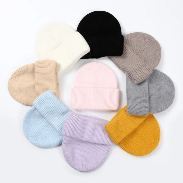 Women Winter Hat Real Rabbit Fur Winter Hats For Women Fashion Warm Beanie Hats Women Solid Adult Cover Head Cap - Image 5