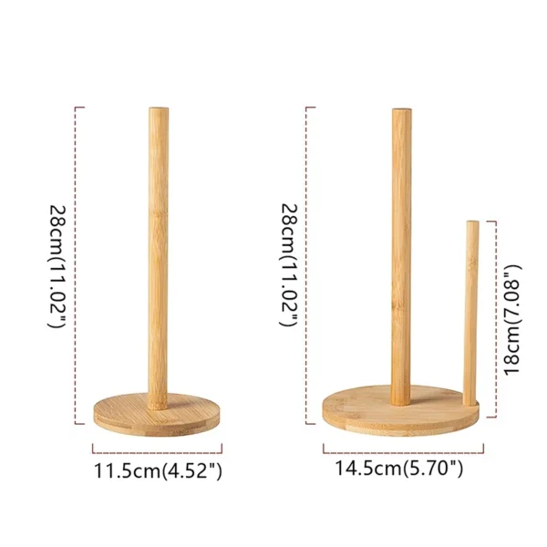 Kitchen Wooden Roll Paper Towel Holder Bathroom Tissue Vertical Stand Disposable Paper Pot Kitchen Toilet Storage Accessories - Image 5