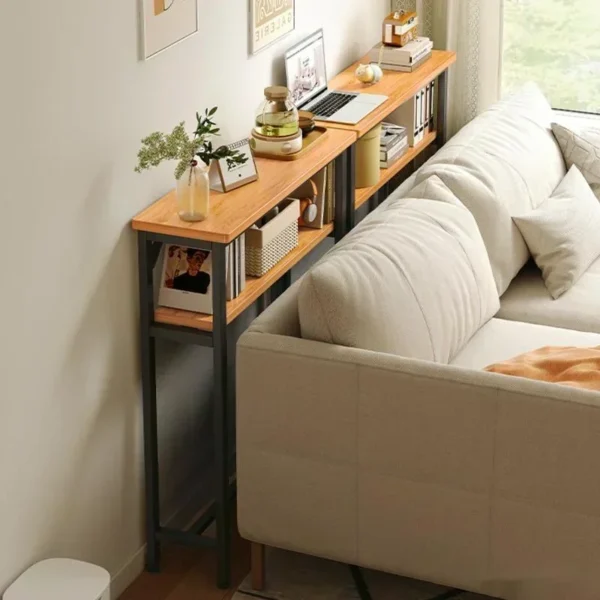 Modern Sofa Gap Table Narrow Side Table Multi-functional Living Room Tea Table Bedside Storage System Space-Saving Coffee Table - Image 2