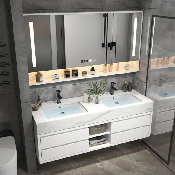 Bathroom Accesories Cabinet Wall Home Accessories Set Luxury Full Furniture Shelfs Sink Cabinet Modern Hovedskapet Bathroom Home - Image 4