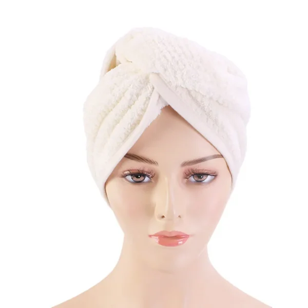 Hair Dry Turban Towel Wraps Solid Color Dry Hair Cap Quick Drying Towel Unisex Soft Bath Head Wraps - Image 6