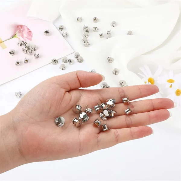 10/20Pcs Metal Locking Pin Back Locking Pin Keeper Clasp DIY Backing Brooch Lapel Safety Hold Lock Jewelry Making Accessories - Image 4