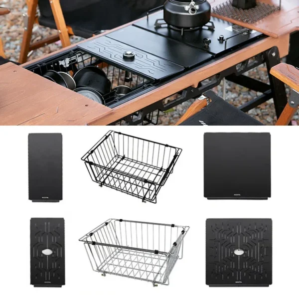 Camping IGT Unit Folding Basket Lightweight Aluminum Alloy IGT Table Accessories Board Table Panel Portable Storage Basket