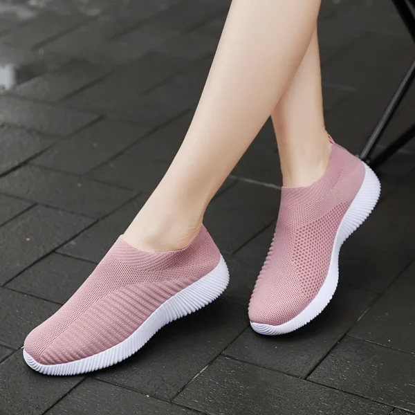 Women Flat Slip on White Shoes Woman Lightweight Sneakers Women Casual  Summer Autumn Walking Mesh Running Sports Shoes 2024 - Image 3