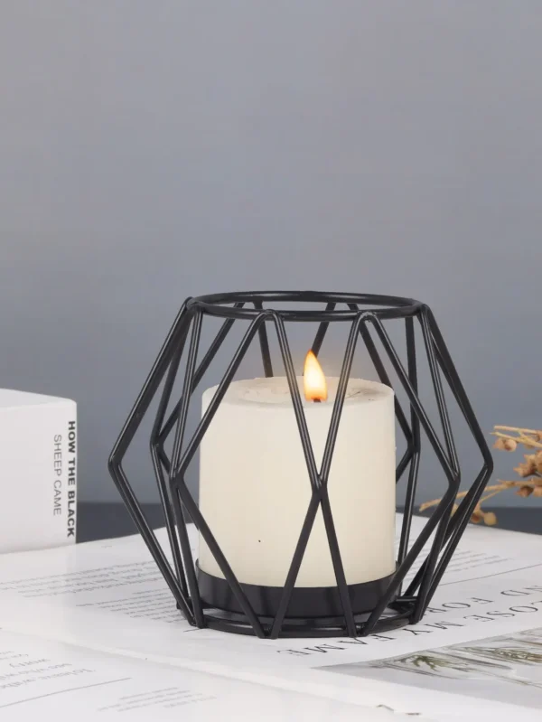 1pc Creative Nordic Iron Art Geometric Candlestick Indoor Decoration Aromatherapy Candle Holder Romantic Table Decoration - Image 3