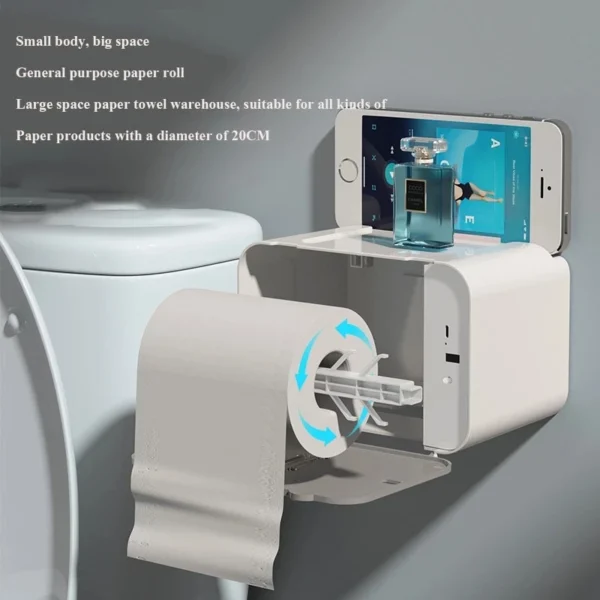 Induction Toilet Paper Holder Shelf Automatic Paper Out Wc Paper Rack Wall-Mounted Toilet Paper Dispenser Bathroom Accessories - Image 3