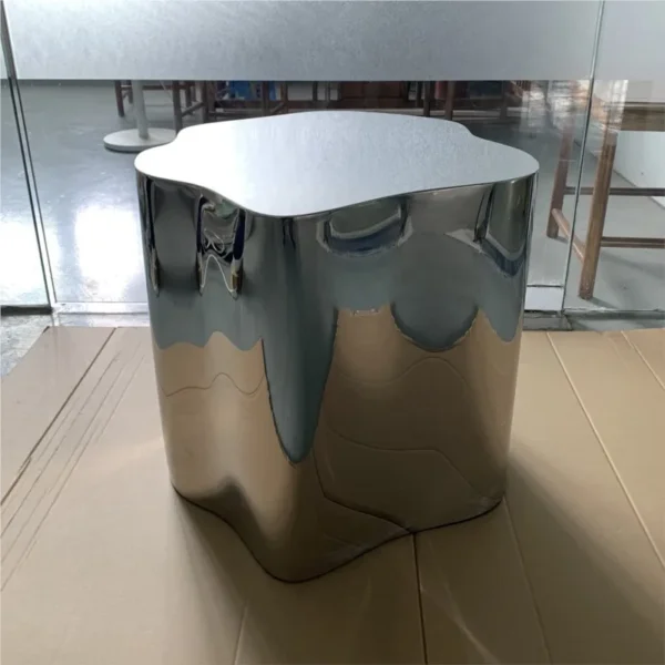 Light Luxury Yunduojiao Italian Minimalist Modern Sofa Combination Living Room Special-shaped Coffee Table  Stainless Steel New - Image 6