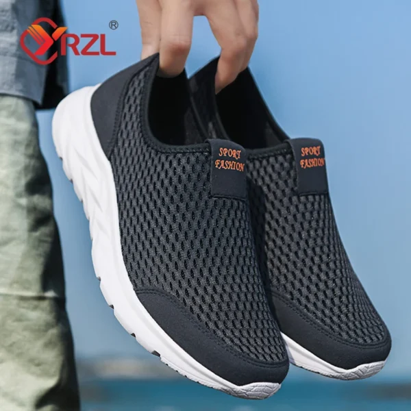 YRZL Men's Sneakers Breathable Mesh Men Casual Shoes Outdoor Non-Slip Big Size Loafers Walking Lightweight Male Tennis shoes - Image 2