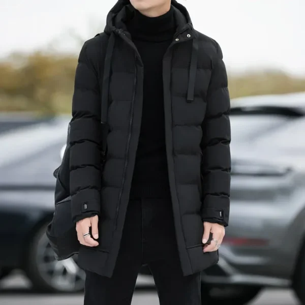 2021 Winter Men's Fashion Casual Thickened Cotton Coat Korean Style Business Slims Smooths Your Silhouette Cotton-Padded Coat - Image 3