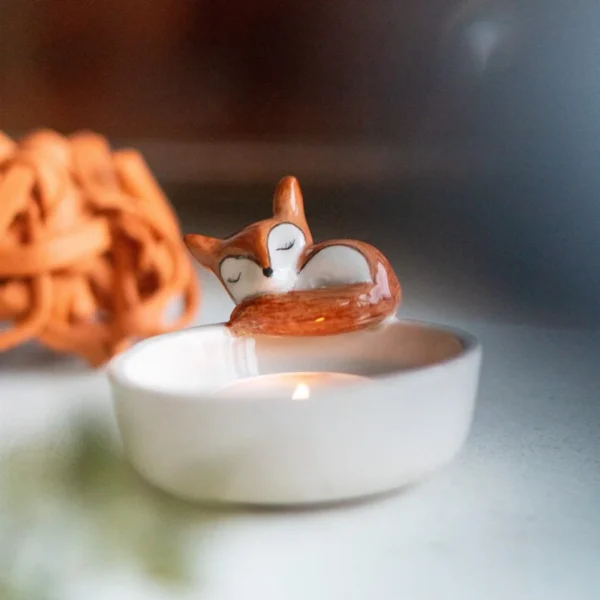 Cute Kitten Candle Holder Cat/Dog/Rabbit/Fox Candle Holder Funny Creative Lovely Scented Heat Resistant Crafts Home Decoration - Image 5