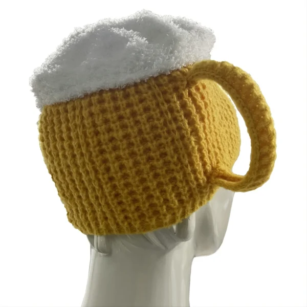 3D Beer Cup Hats Beanie  party Unisex Hairline Cap Beer Lovers Ear Warmers For Women Men New Year Presents Valentine's Fun Gift - Image 4