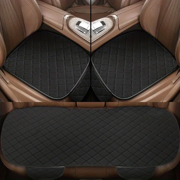 3Pcs Cotton and linen Car Seat Cover Set Universal Car Seat Cover Cushion All Season Car Seat Protector Interior Car Accessories - Image 6