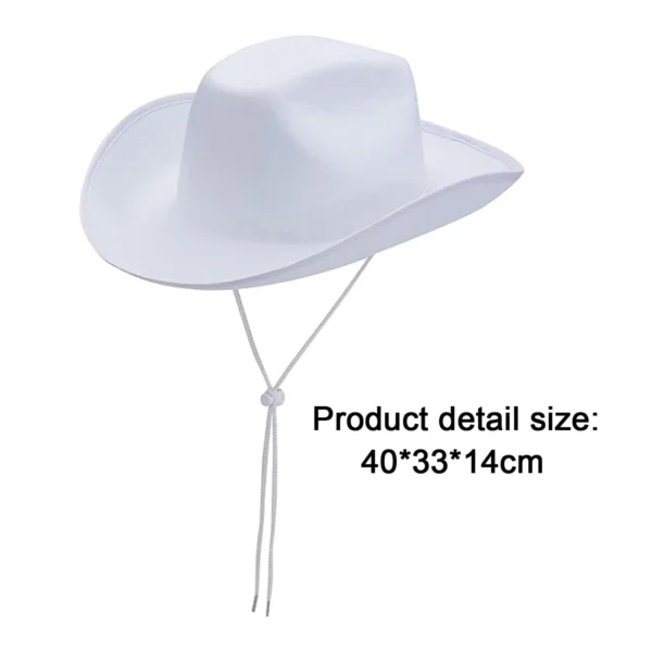 Cowboy Hat Sunhat Trendy Versatile Jazz Hat Sun Protection Hat Cowgirl Hat for Camping Cosplay Fishing Beach Party Supplies - Image 6