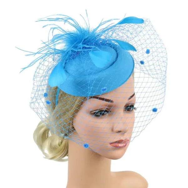 Handmade Large Women Feather Floral Hair Fascinator Hat Headband Accessories New Fedoras - Image 5