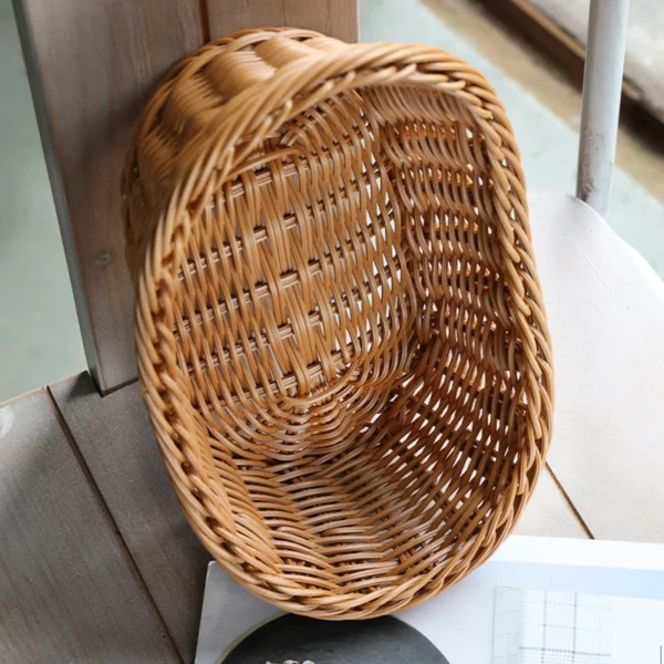 Imitation Rattan Yuanbao-Shaped Fruit Plate Creative Household Storage Baskets Picnic Snacks Sundry Baskets Dried Fruit Tray - Image 3