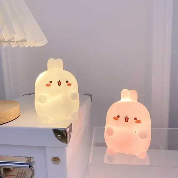 Rabbit Night Light Bedhead Bedroom LED Small Table Light Non Plug In Floor Stand Creative Atmosphere Night Light Decoration - Image 2