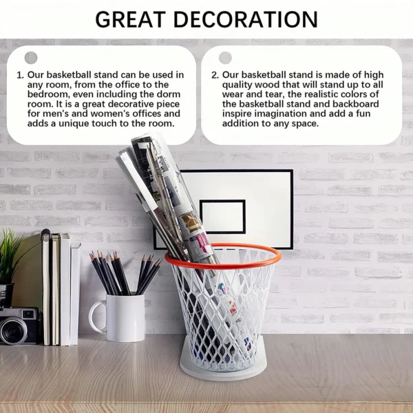 Creative Basketball Trash Can Holder Basketball Rack Storage Basket for Adults Great Birthday Gift Idea Without Trash Can - Image 5