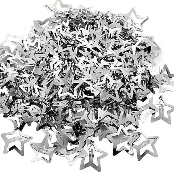 10/25/50/100/200pcs Y2K Silver Star Hair Clips for Girls Metal Snap Clip Hairpins Barrettes Hair Grip Jewel Hair Accessories