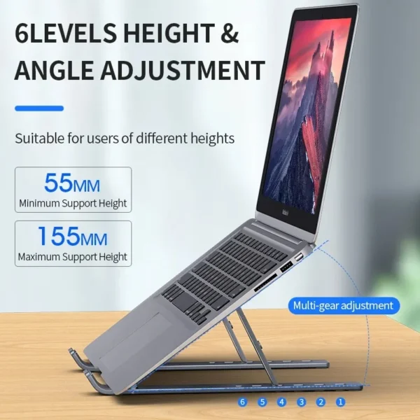 Foldable Laptop Stand Adjustable Portable Notebook Bracket Support Base Aluminum Alloy Holder For Macbook Laptop PC Accessories - Image 2