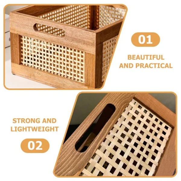 Decorative Basket Book Storage Woven Baskets For Storage Basket Organizing Nursery Bedroom Rattan Bathroom - Image 4