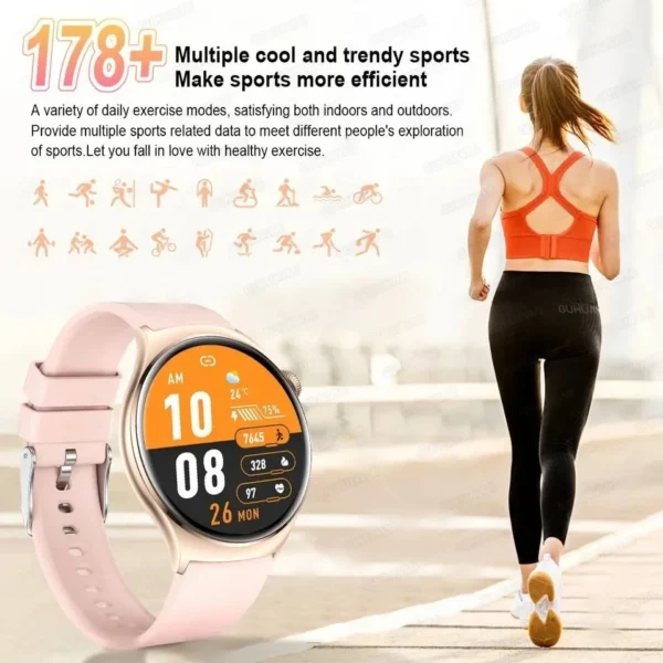 2024 NFC Smart Watch Women 466*466 Screen GPS Track Sport Watches Women Health Monitoring Voice Bluetooth Call Smartwatch Ladies - Image 6