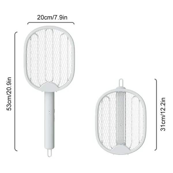 Foldable Electric Mosquito Killer Fly Swatter Trap USB Rechargeable Mosquito Racket Insect Killer with UV Light Bug Zapper 3000V - Image 6