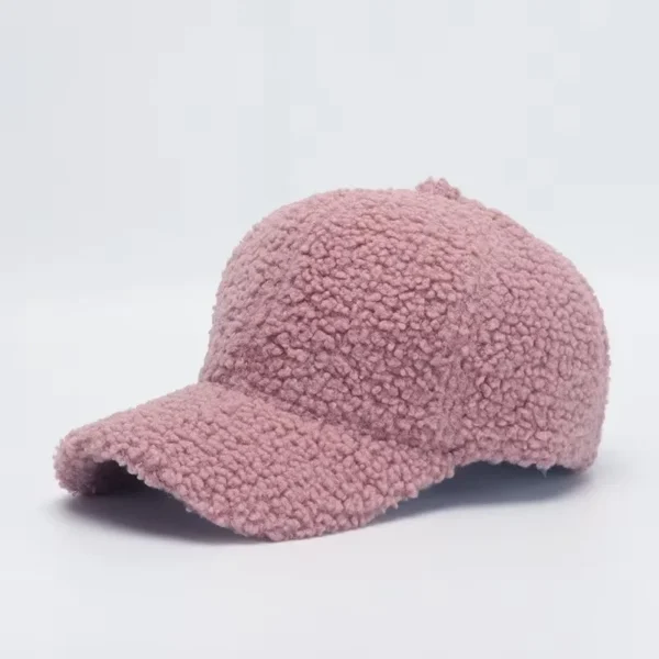 Autumn Winter Baseball Cap Women Artificial Lamb Wool Hats Keep Warm Cap Plush Baseball Caps Spring Baseball Cap Solid Sunshade - Image 6