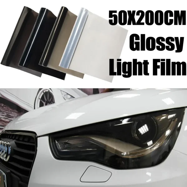 50cmx200cm Car Headlight Tint Film Smoke Fog Light Light Vinyl Film PVC Black Tint Vinyl Waterproof Film Car Sticker Accessories